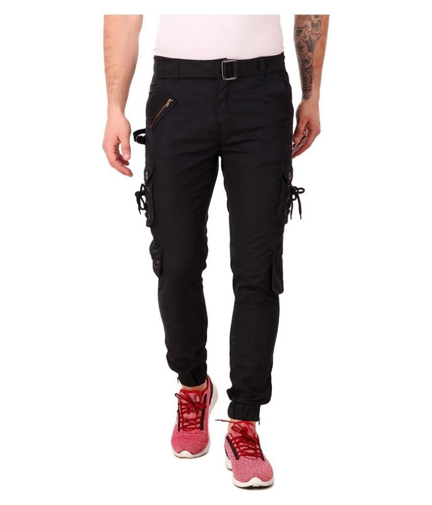 DEV COLLECTION Black Regular -Fit Cargos - Buy DEV COLLECTION Black ...