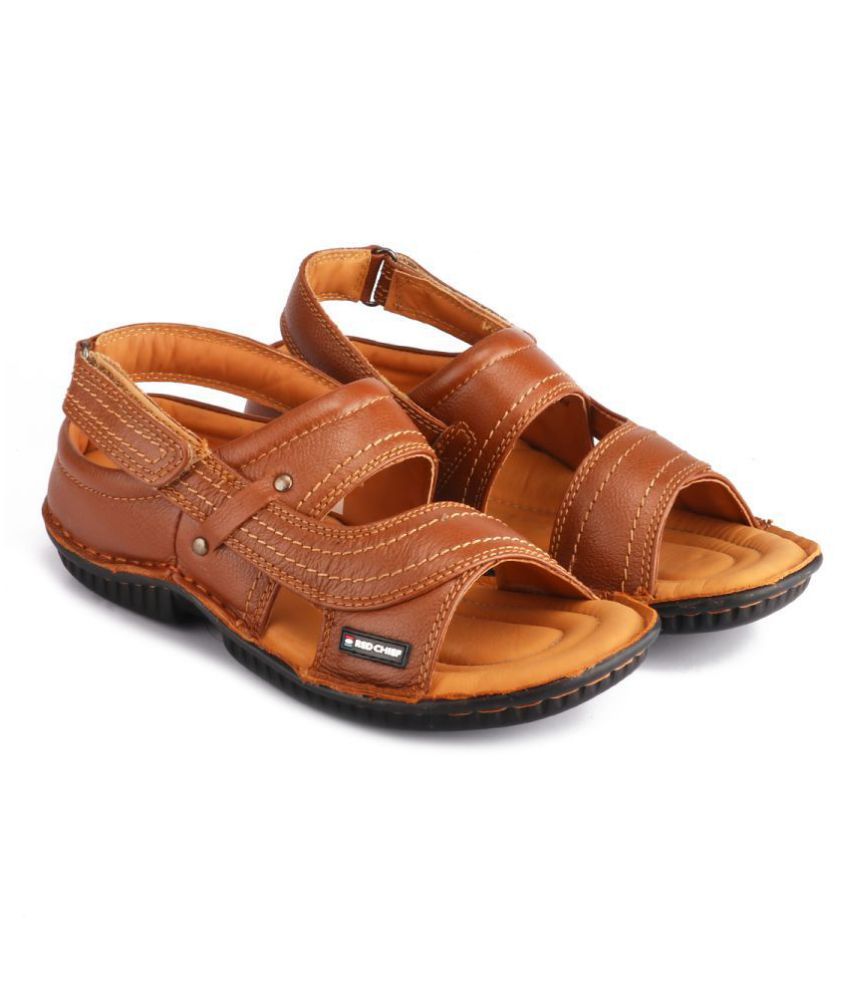 Red Chief Tan Leather Sandals Price in India- Buy Red Chief Tan Leather ...