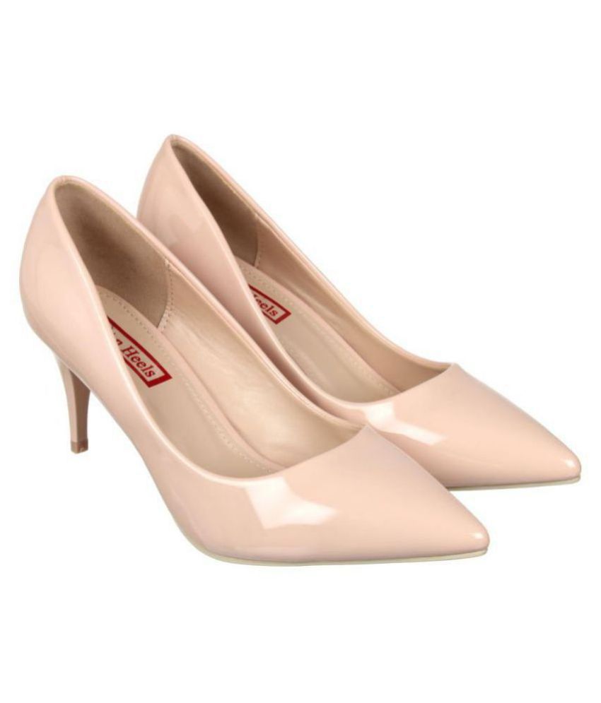 Flat N Heels Beige Stiletto Heels Price in India- Buy Flat N Heels ...