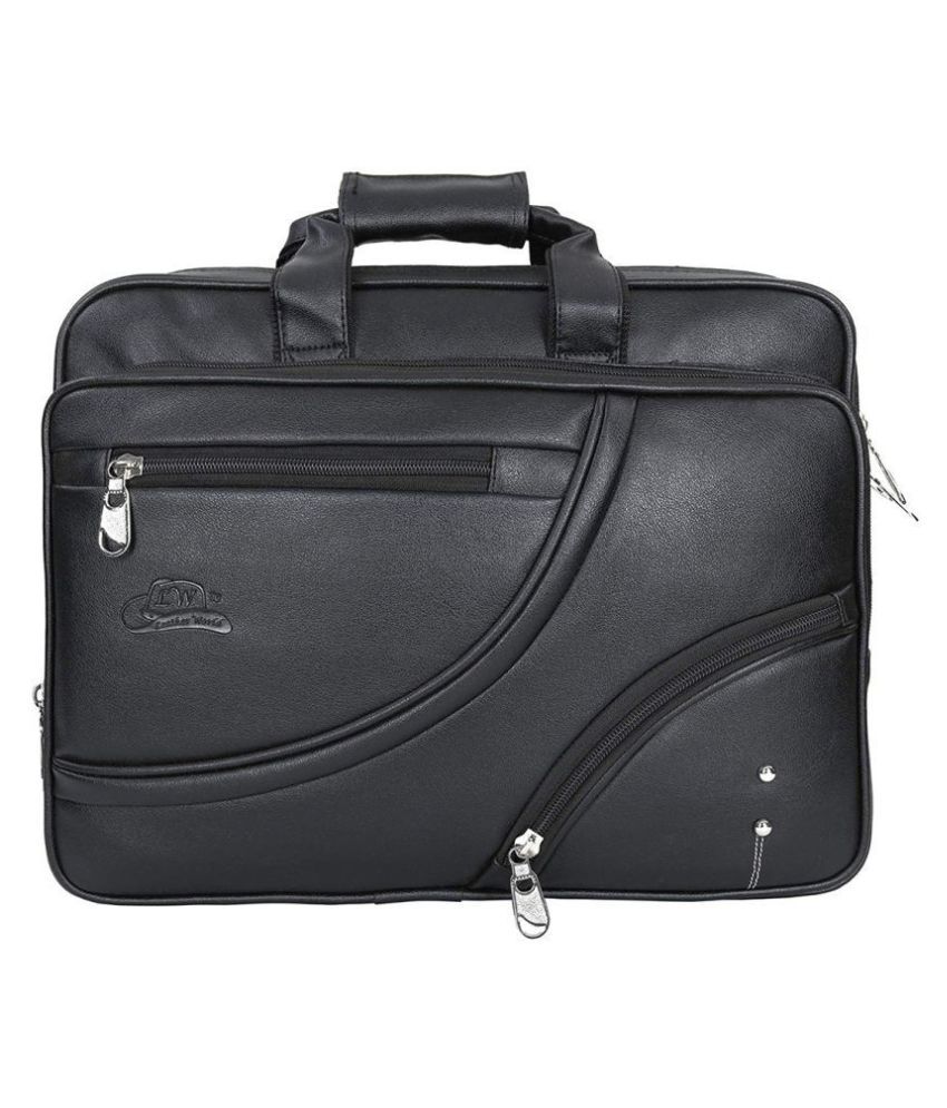 Leather Gifts upto 17 inch laptop Black P.U. Office Bag