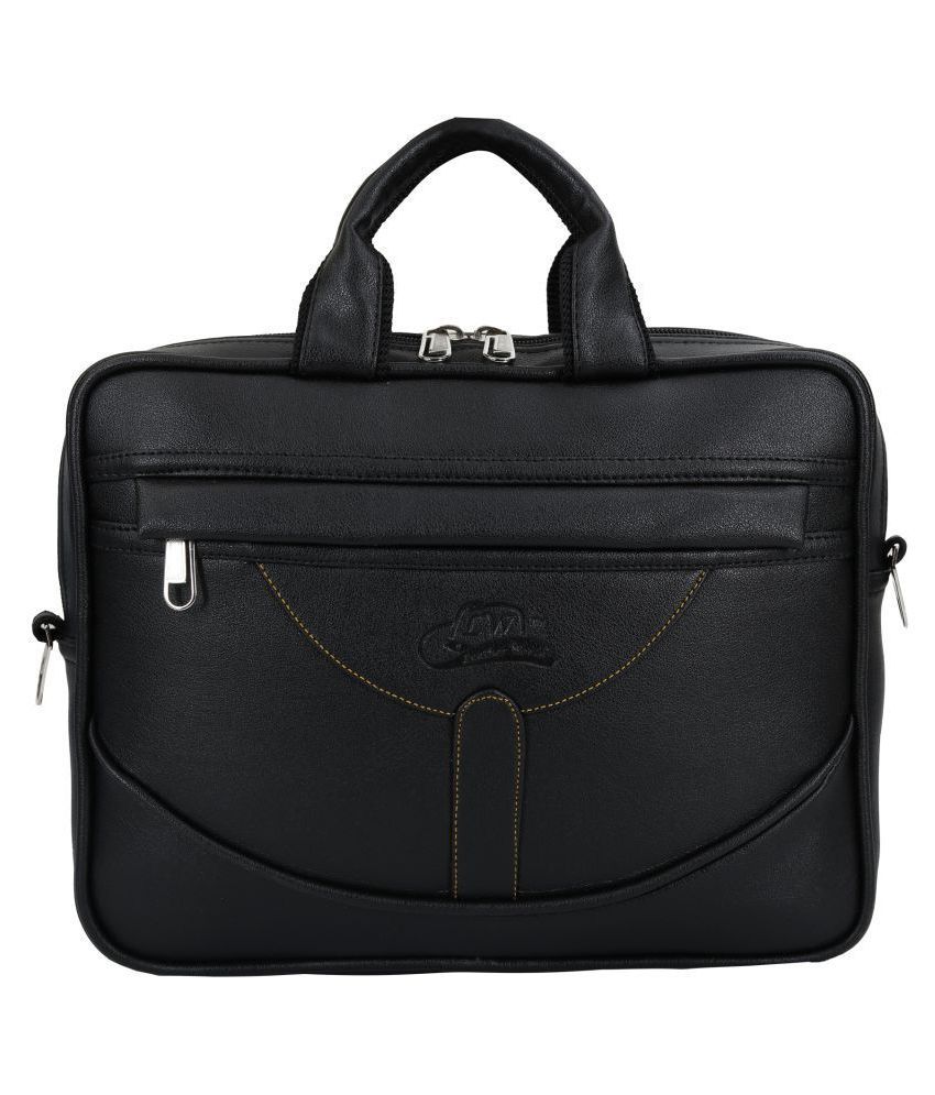 Leather Gifts LAPTOP BAG Black P.U. Office Bag