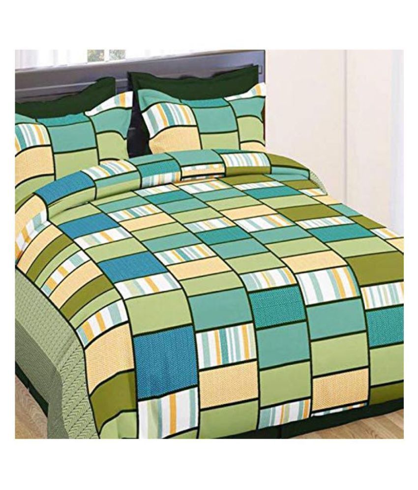 SHAKRIN Glace Cotton Double Bedsheet with 2 Pillow Covers ( 228 cm x