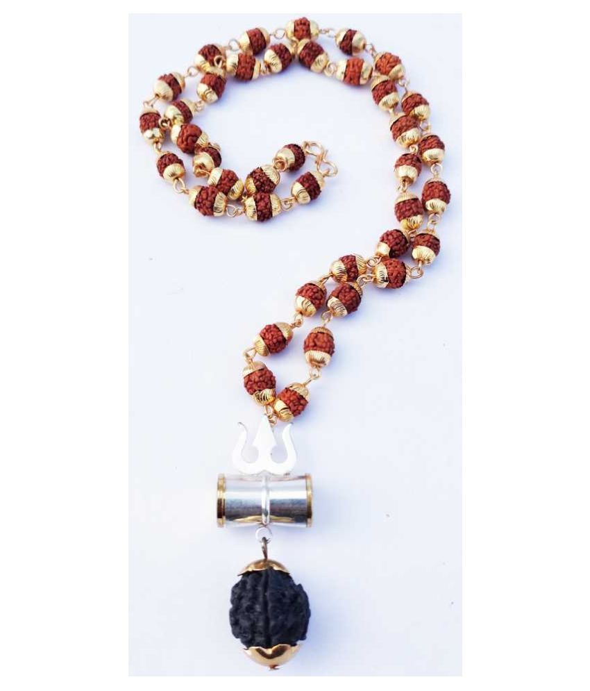 silver coated rudraksha mala