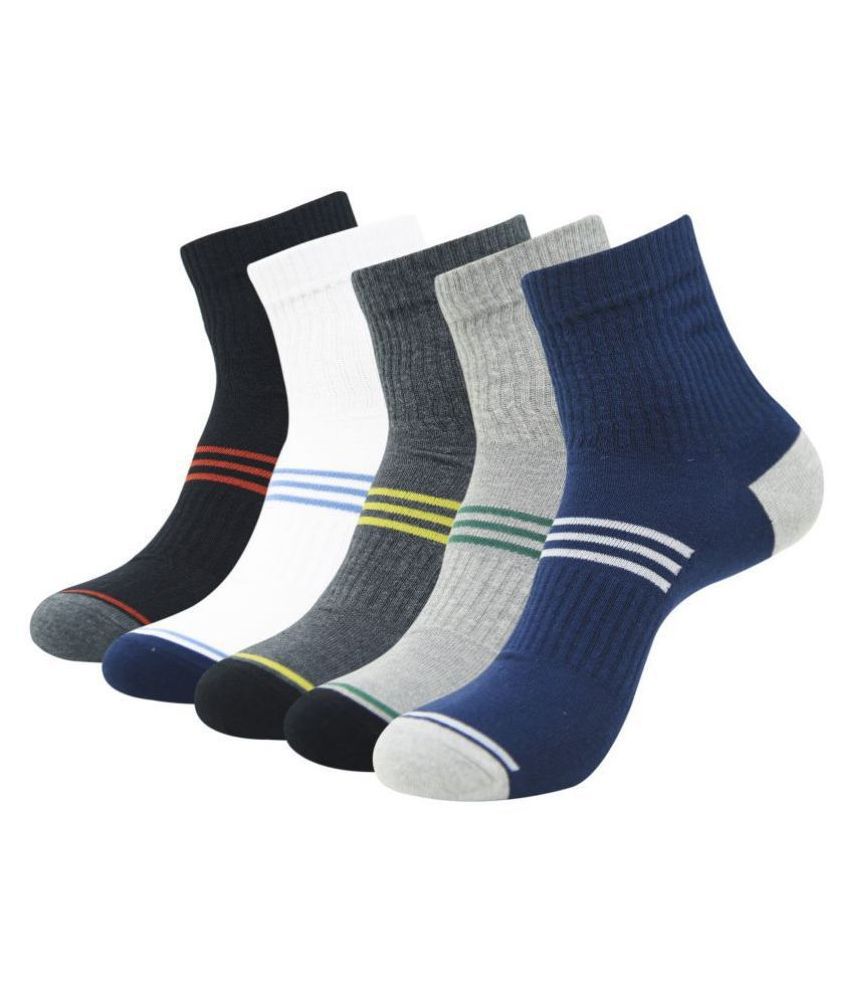 Balenzia - Cotton Men's Striped Multicolor Ankle Length Socks ( Pack of 1 )