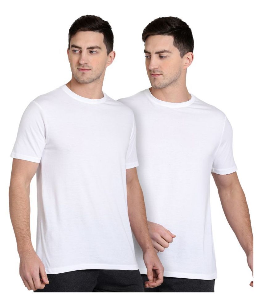     			DYCA Cotton White Solids T-Shirt