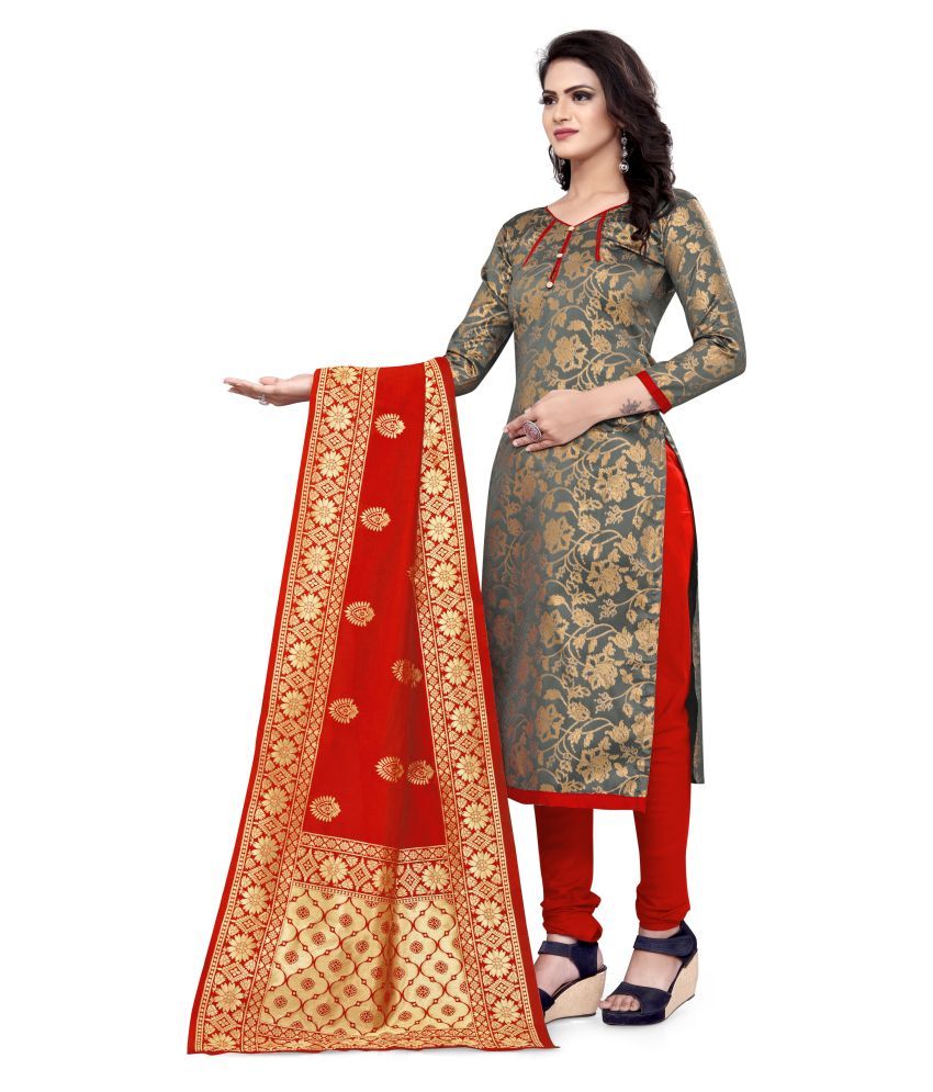 banarasi silk unstitched suit