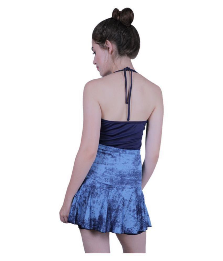 Buy Cukoo Nylon Blue Two Piece Swimsuit With Skirt Online At Best Prices In India Snapdeal 1522