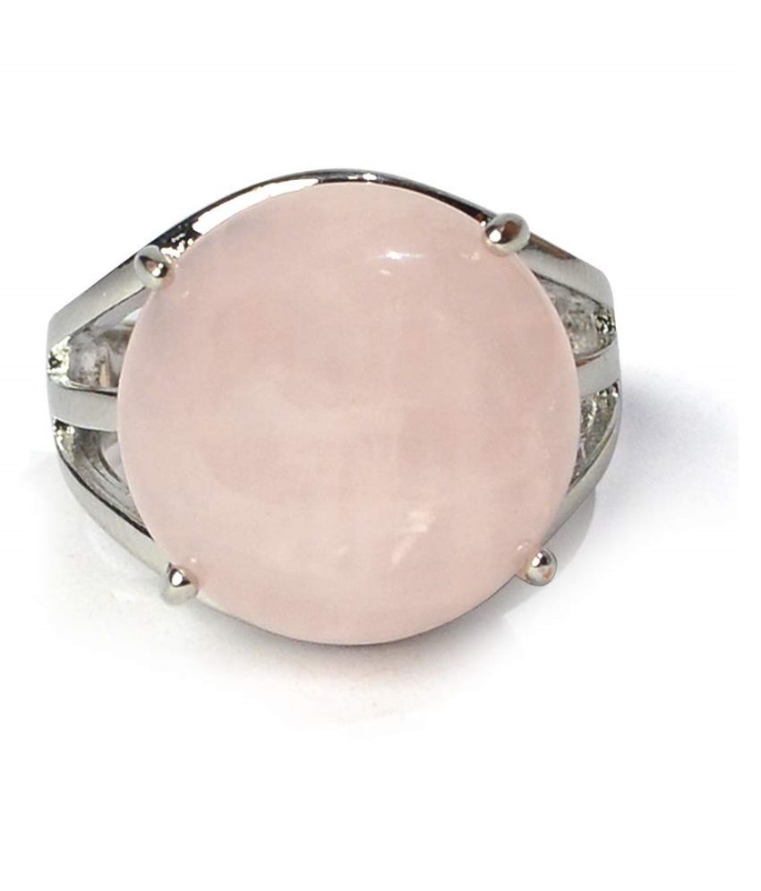 round rose quartz ring