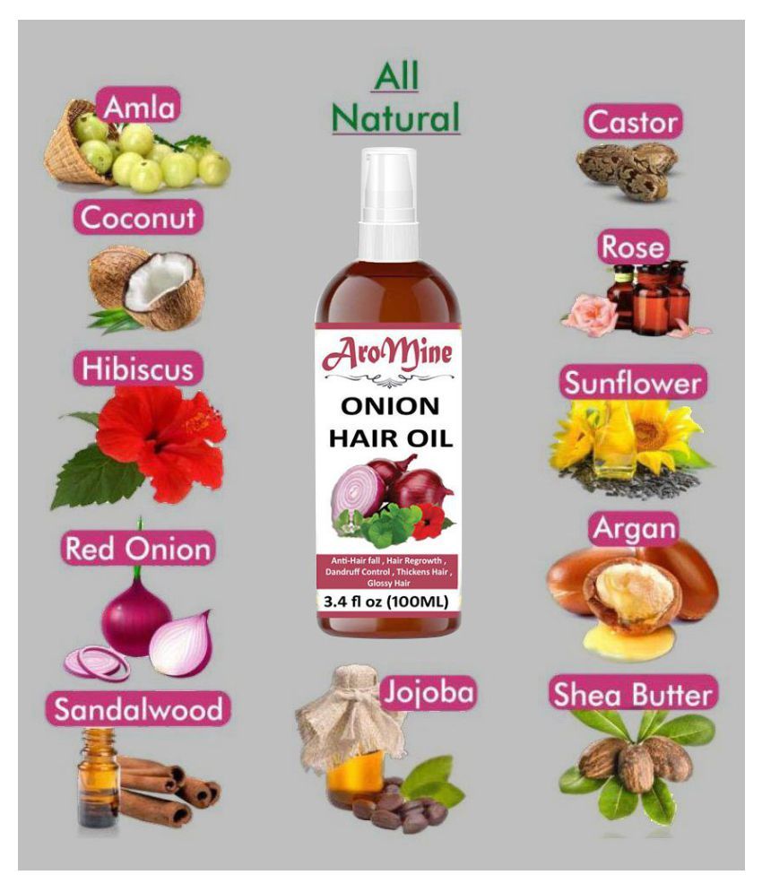     			Aromine ONION Hair Oil- Blend Of 14 Natural For Hair Growth 100 mL