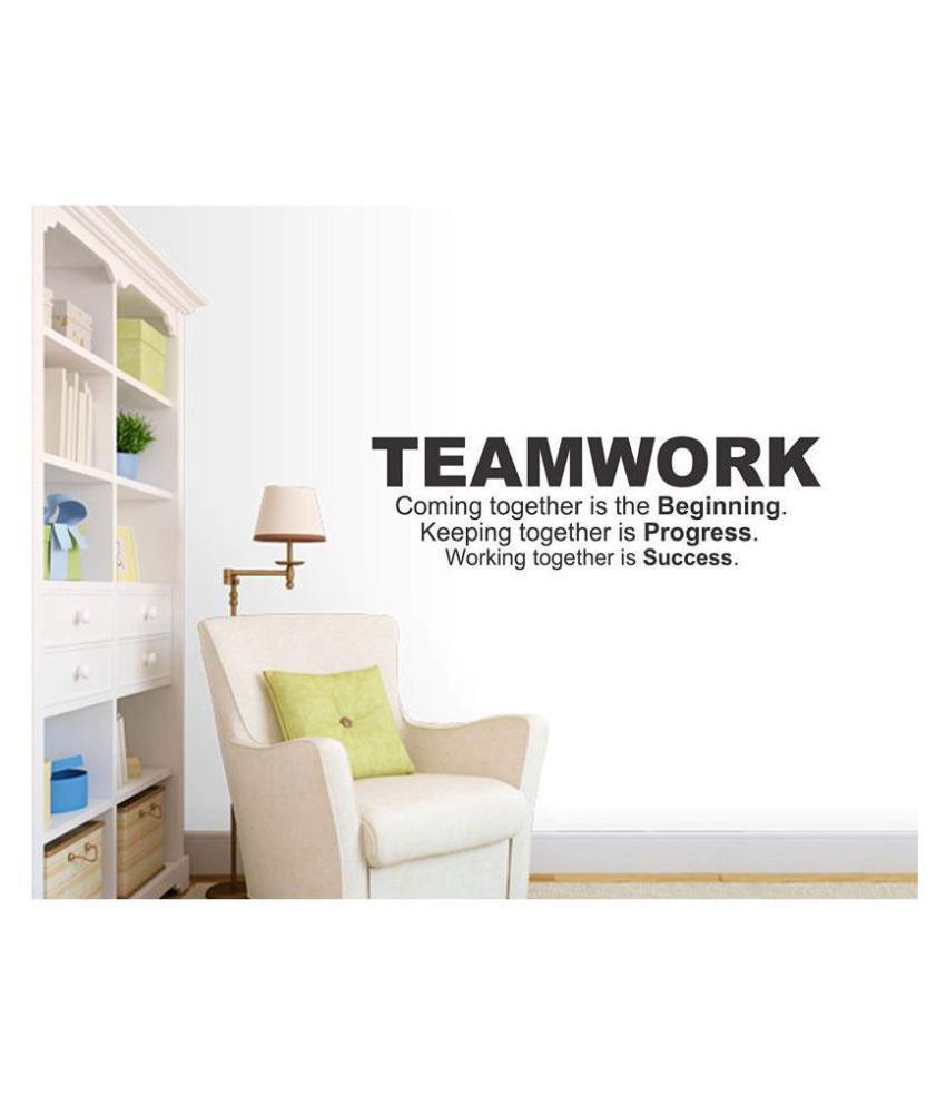     			Asmi Collection Teamwork Motivational Quotes for Office Motivational/Quotes Sticker ( 24 x 75 cms )