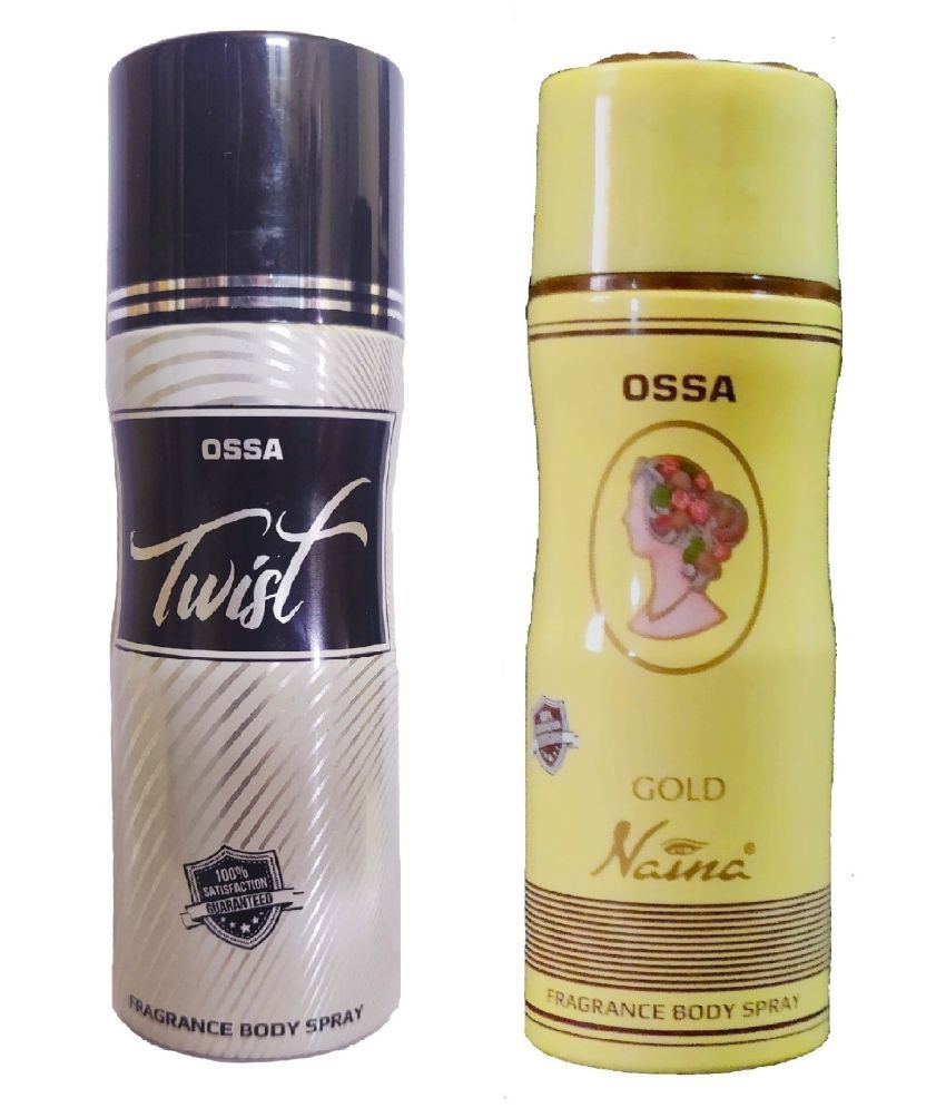     			OSSA 1 TWIST and 1 GOLD NAINA deodorant, 200 ml each(Pack of 2)