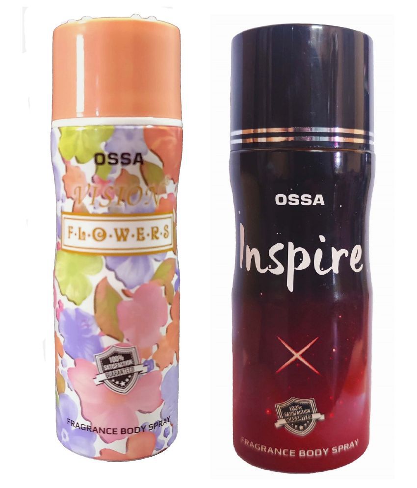     			OSSA 1 VISION FLOWERS and 1 INSPIRE deodorant, 200 ml each(Pack of 2)