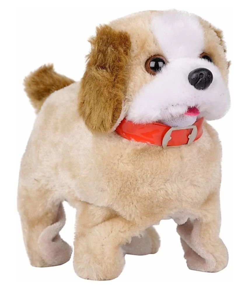 fluffy walking dog toy