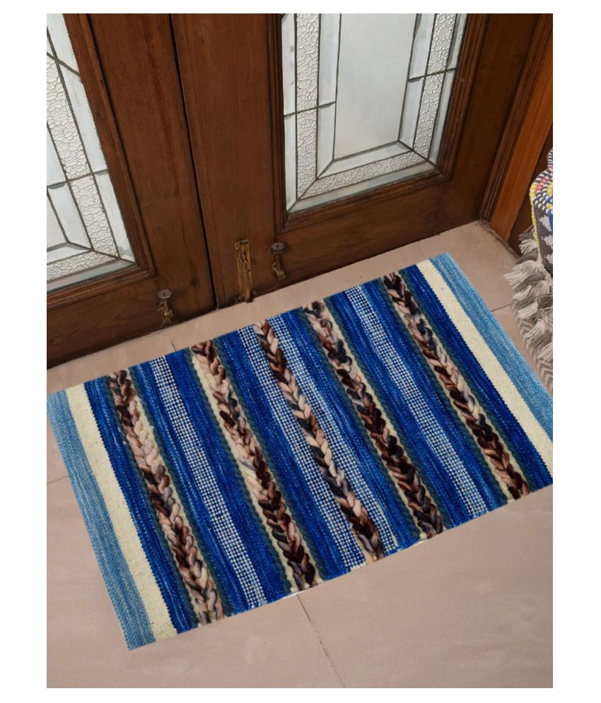 Ever Green Carpets Blue Single Anti-skid Door Mat