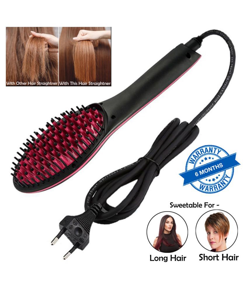P Silk Smooth Ceramic Hair Straightener Professional Hair Styling Brush  Iron 45W Multi Casual Fashion Comb: Buy Online at Low Price in India -  Snapdeal