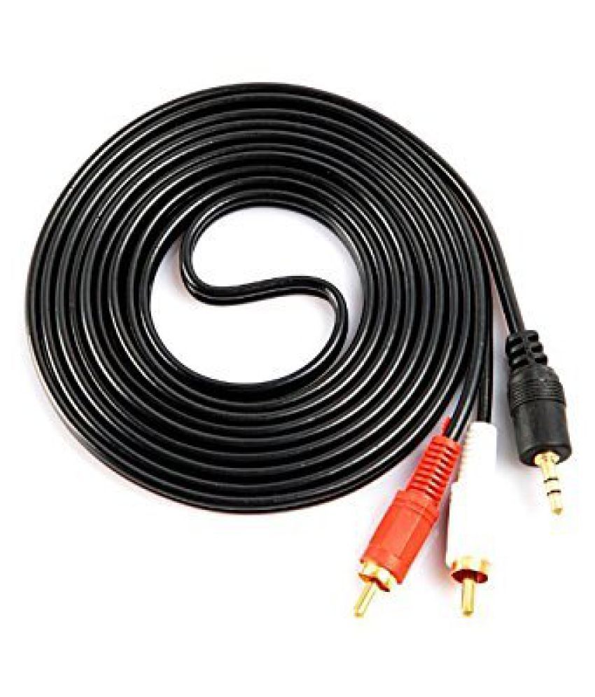     			Upix 1.3m 3.5mm Stereo Jack to 2RCA Audio Jack Cable - Connects Mobile/LCD/LED with Home Theatre