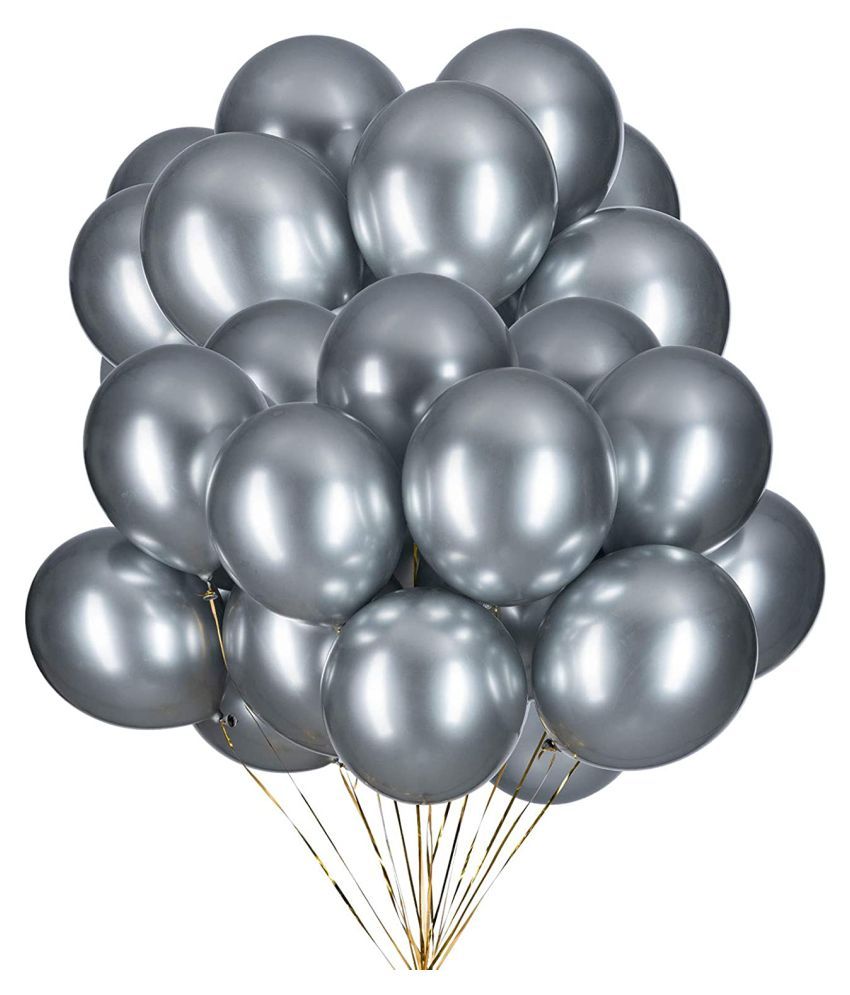     			Blooms Vibrant Colous Combo Pack of 100 Balloons - Silver Balloons Combo