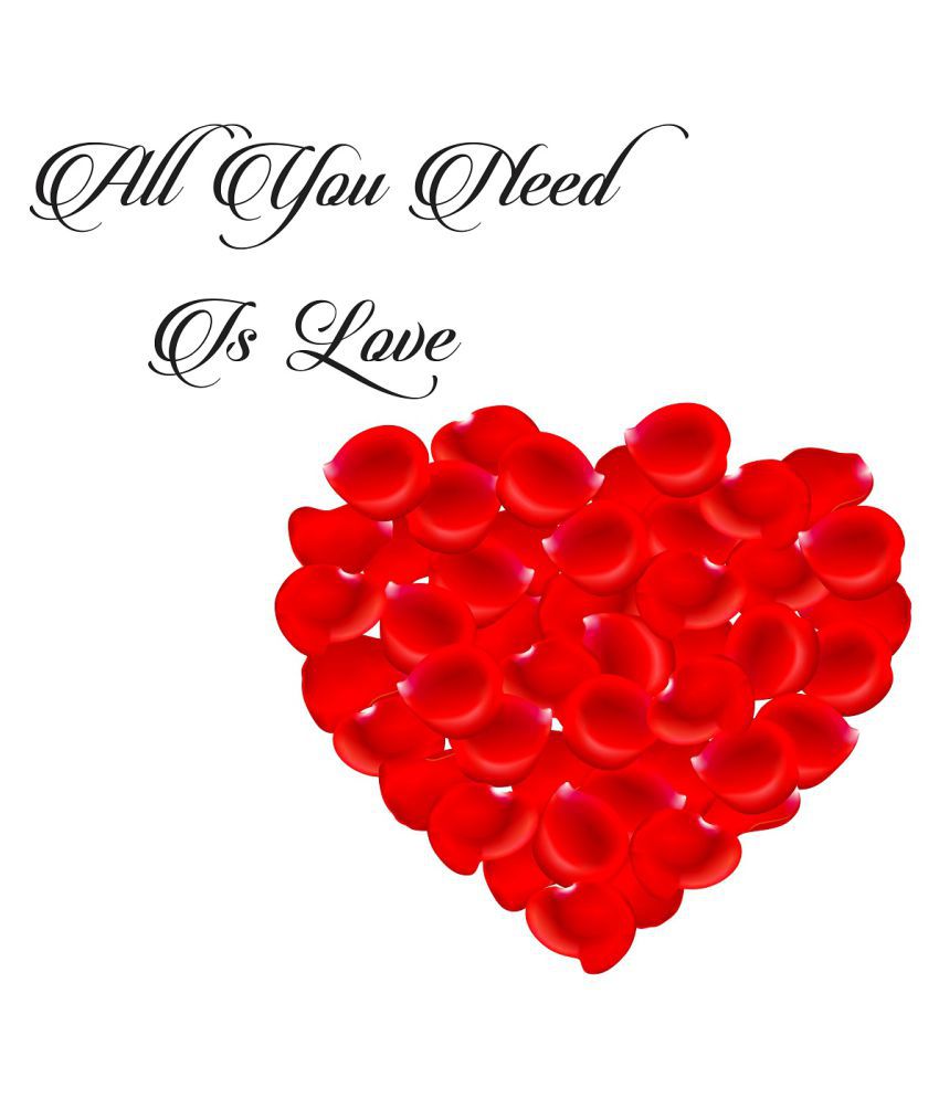     			Wallzone All You Need is Love Sticker ( 60 x 60 cms )