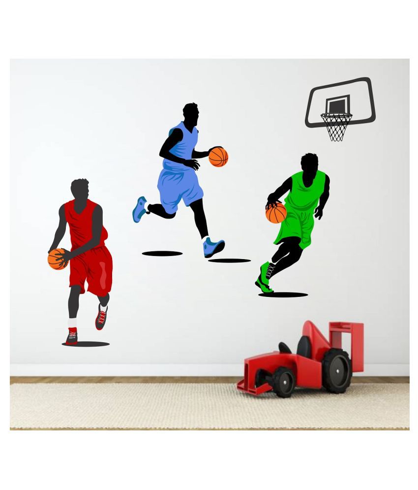     			Wallzone Basket Ball Players Sticker ( 80 x 100 cms )