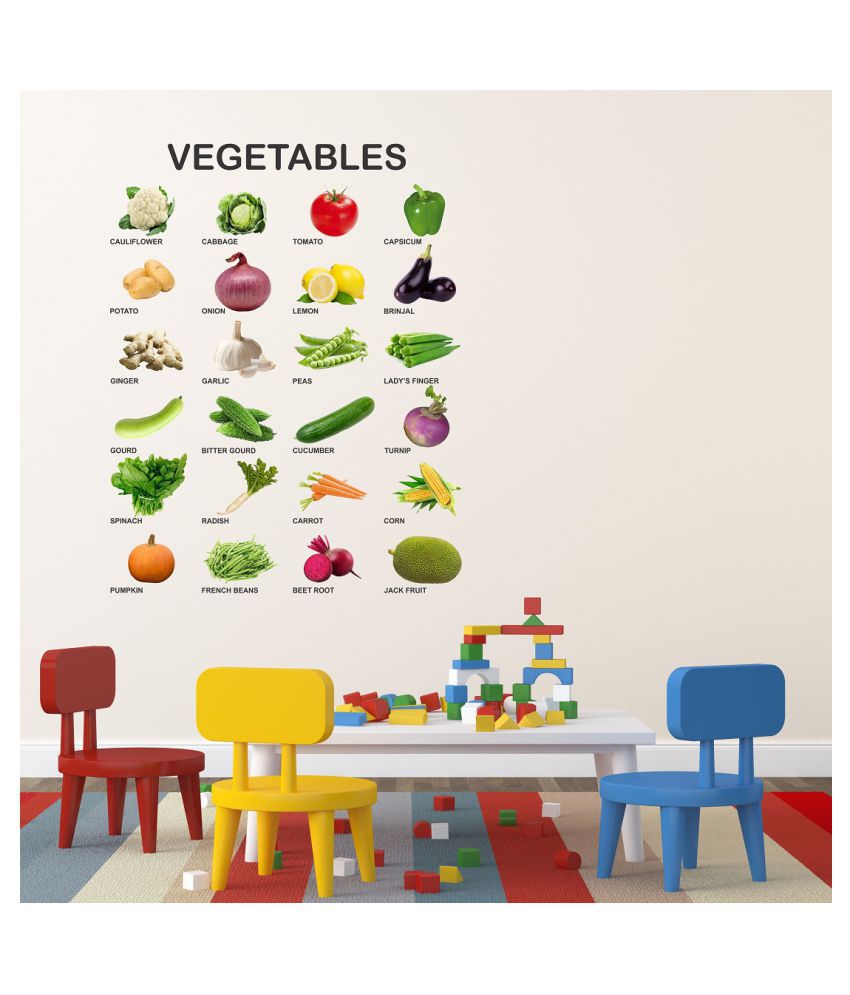     			Wallzone Vegetables Sticker ( 80 x 70 cms )