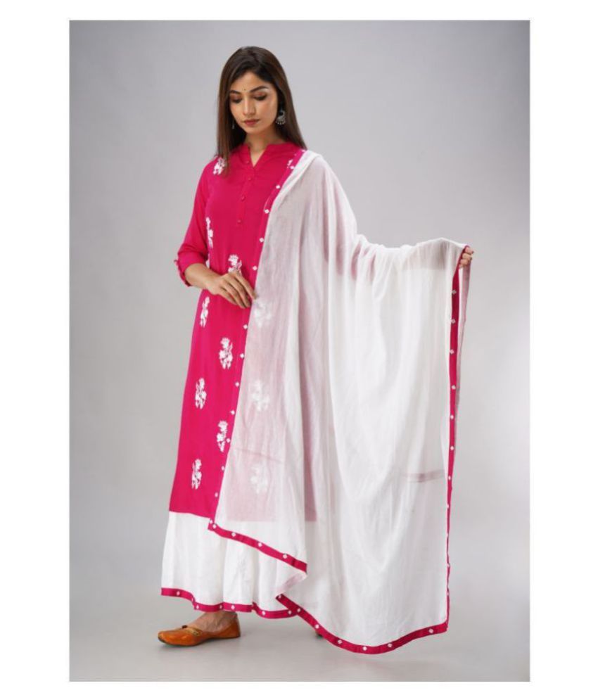     			MAUKA - Pink Straight Rayon Women's Stitched Salwar Suit ( Pack of 1 )