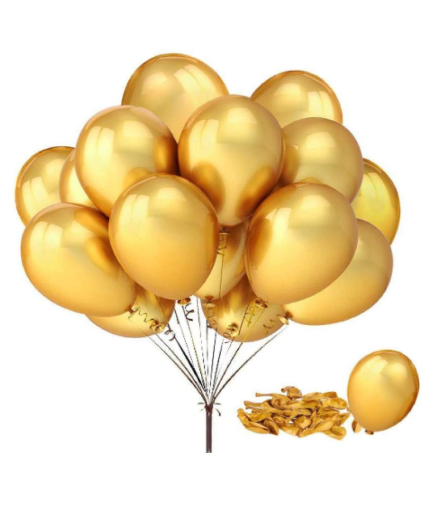     			Blooms Vibrant Colous Combo Pack of 50 Balloons - Golden Balloons Combo