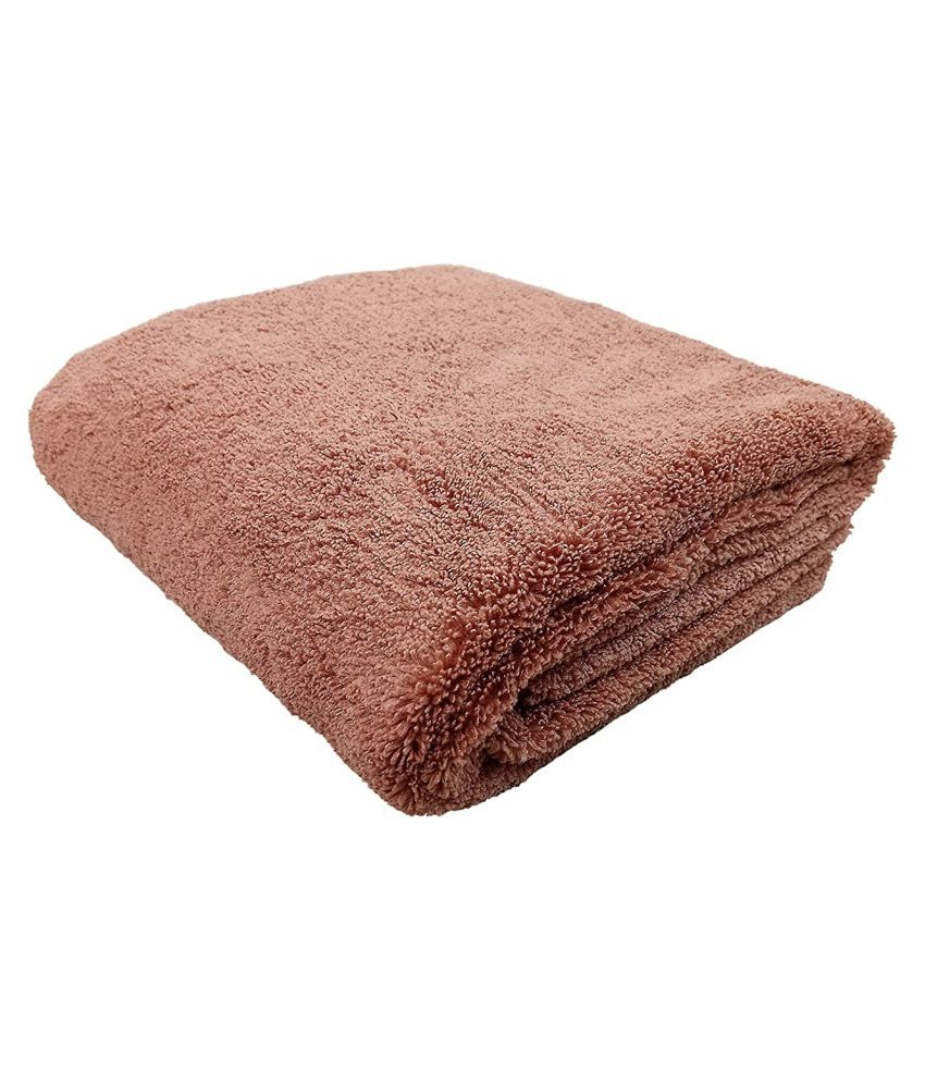     			SOFTSPUN Microfiber High Loop Bath & Hair Care Towel, 70X140 Cms 1 pcs Towel Set 380 GSM (Brown).