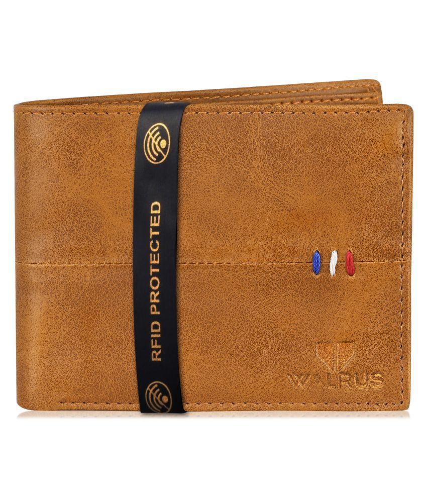     			Walrus Faux Leather Beige Casual Regular Wallet