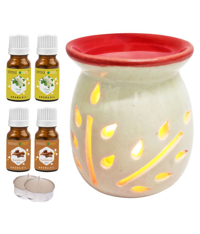     			Peepalcomm Ceramic Aroma Oils & Diffusers Set - Pack of 7