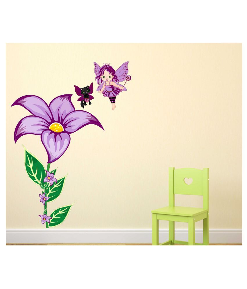     			Wallzone Angel in the Flower Sticker ( 70 x 75 cms )