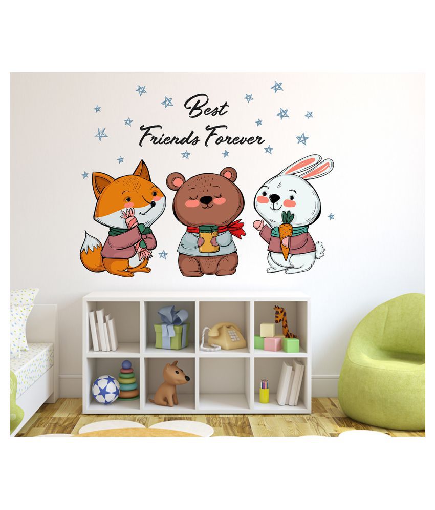     			Wallzone Best Friends Forever Sticker ( 70 x 75 cms )