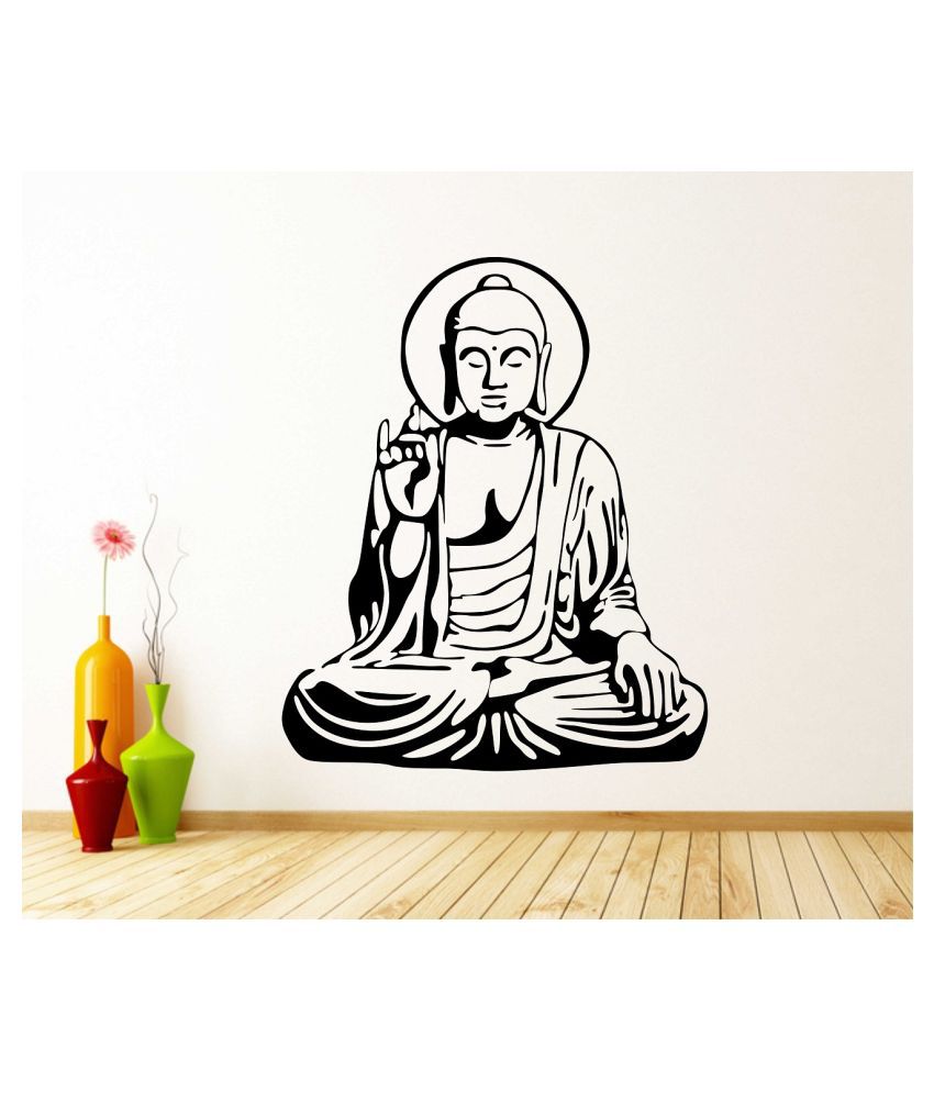    			Wallzone Buddha Medium Vinyl Wallstickers (60 cm x 70 cm) Sticker ( 70 x 75 cms )