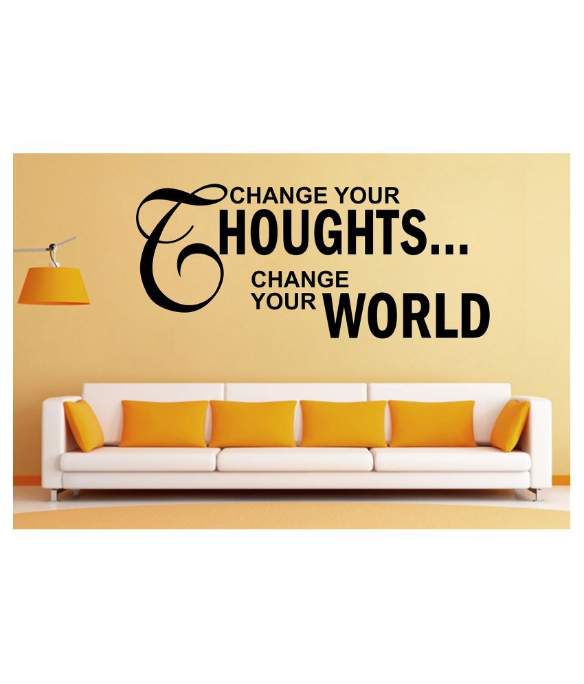     			Wallzone Change Your Thoughts Change Your World Sticker ( 70 x 75 cms )