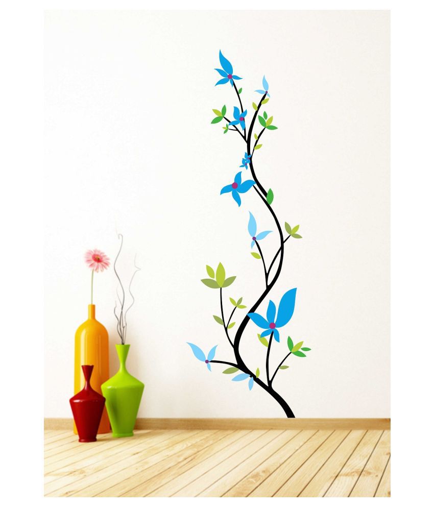     			Wallzone Colorful Plant Sticker ( 70 x 75 cms )