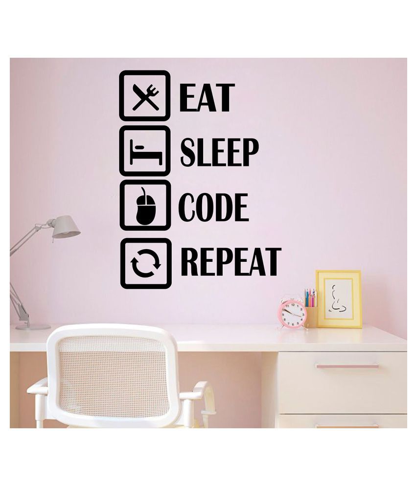 Wallzone Eat Sleep Code Repeat Sticker 70 X 75 Cms Buy Wallzone Eat Sleep Code Repeat Sticker 70 X 75 Cms Online At Best Prices In India On Snapdeal
