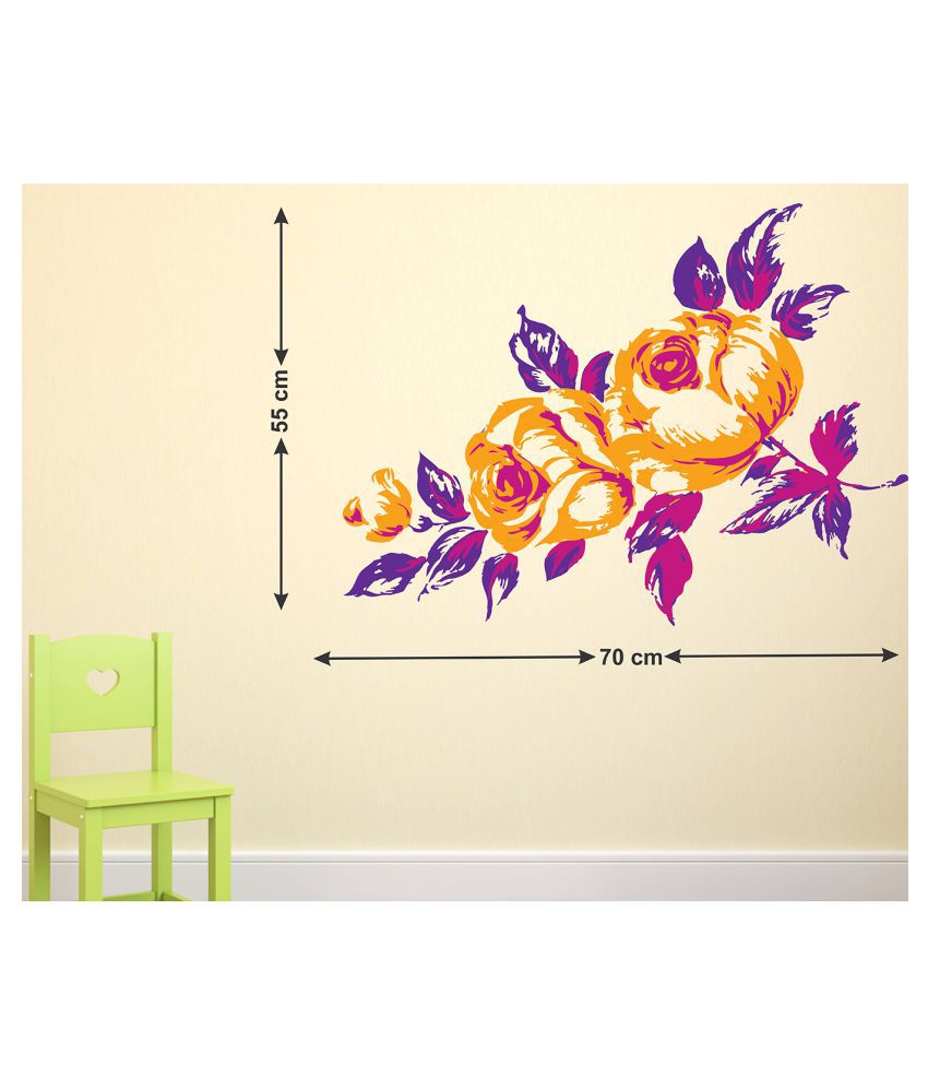     			Wallzone Flower Sticker ( 70 x 75 cms )