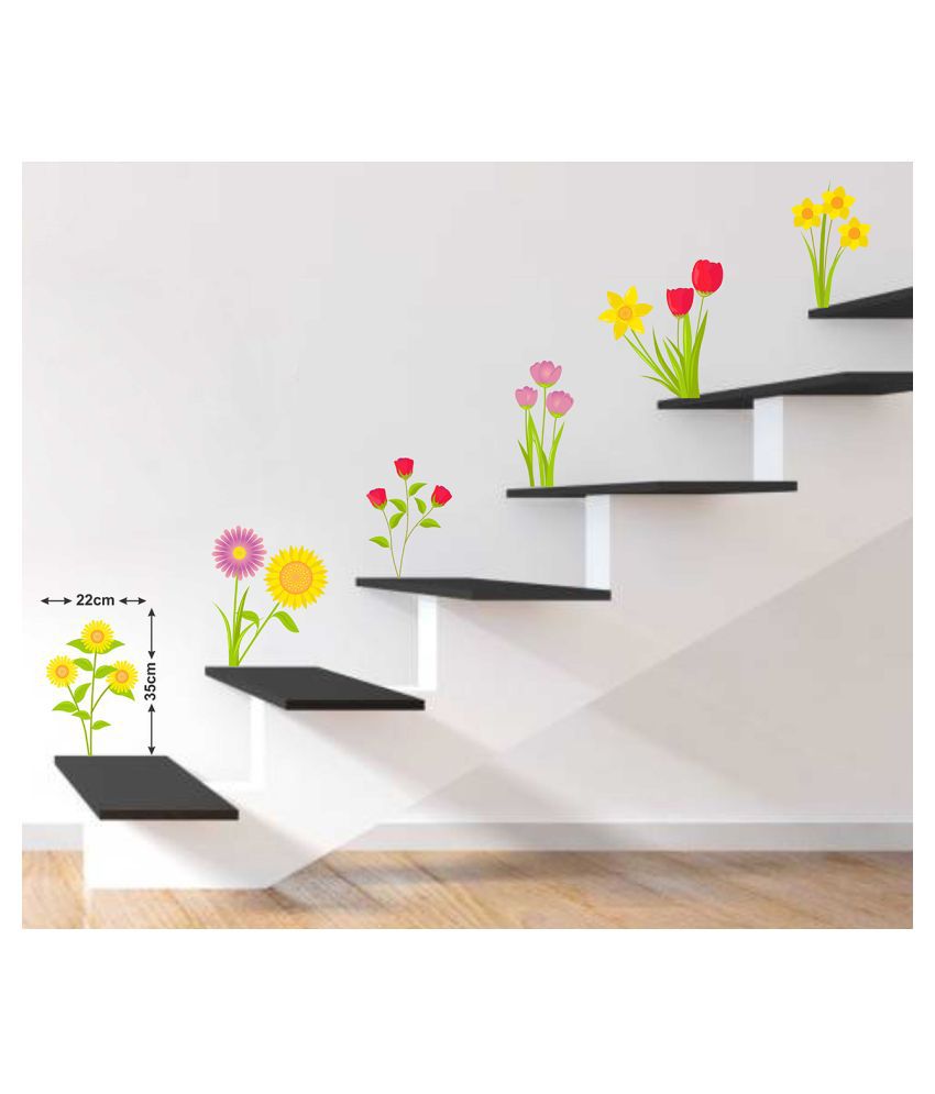     			Wallzone Flowers Sticker ( 70 x 75 cms )