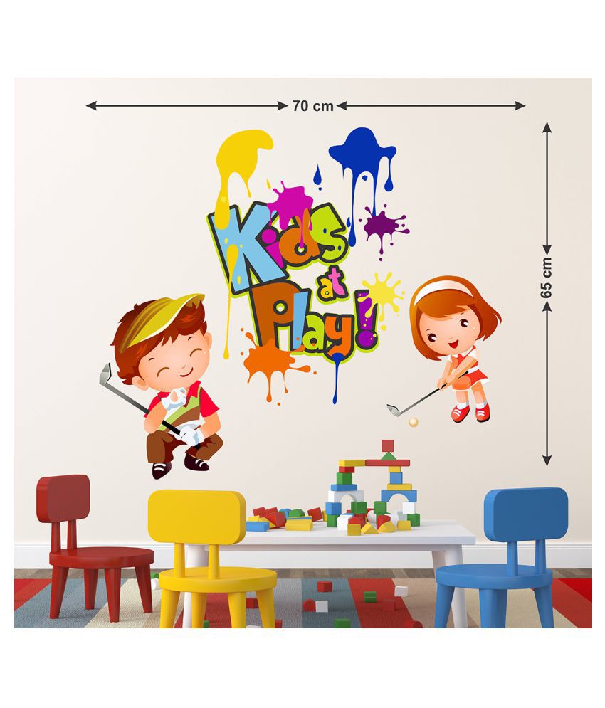     			Wallzone Kids at Play Sticker ( 70 x 75 cms )