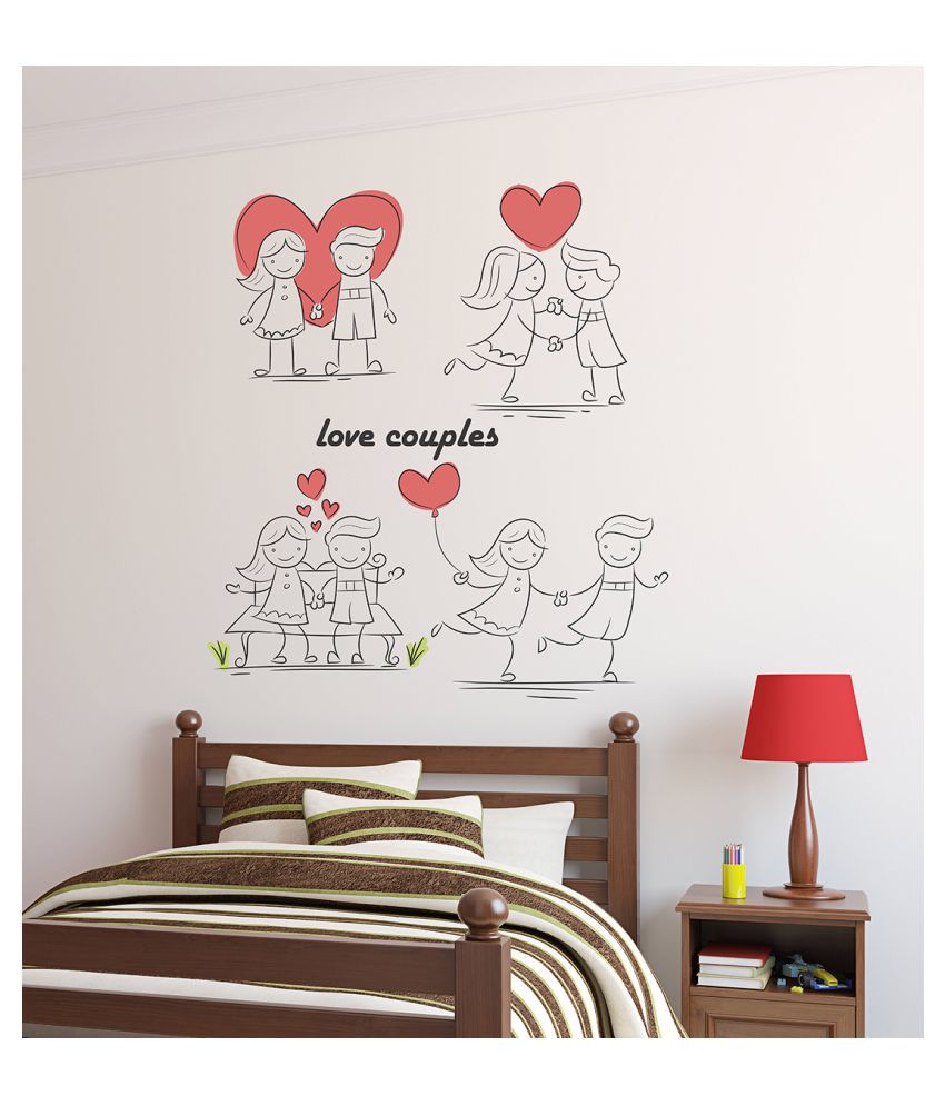    			Wallzone Love Couples Sticker ( 70 x 75 cms )