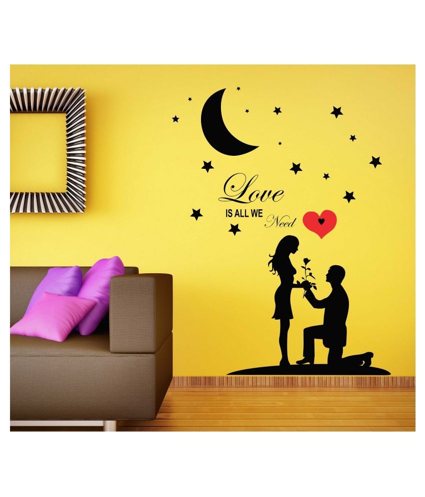     			Wallzone Love is all we Need Sticker ( 70 x 75 cms )