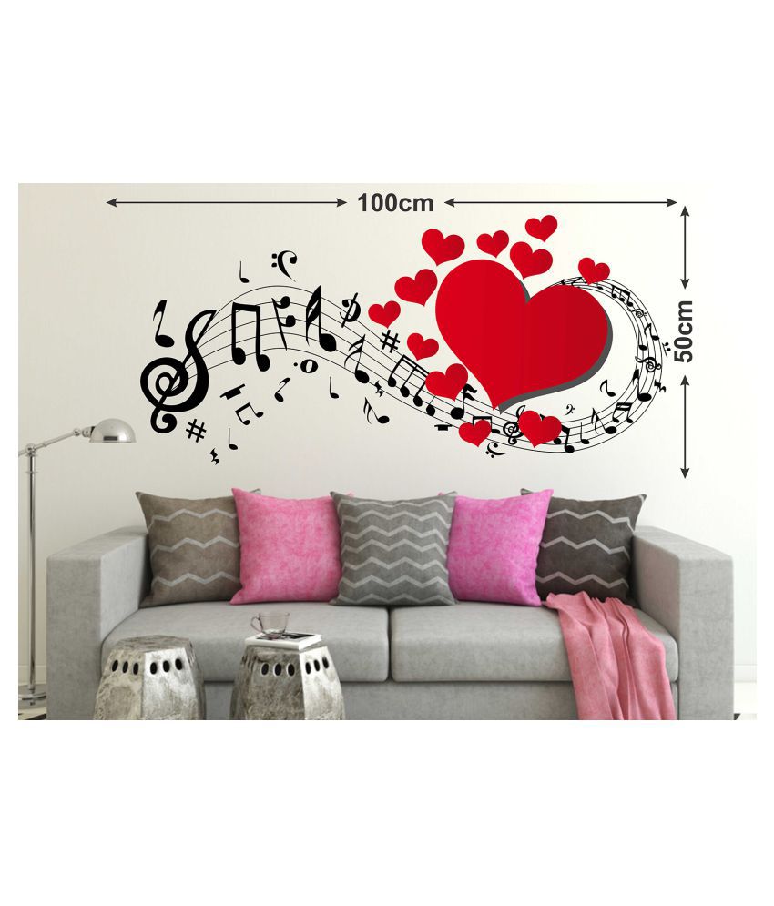     			Wallzone Music Love Sticker ( 70 x 75 cms )