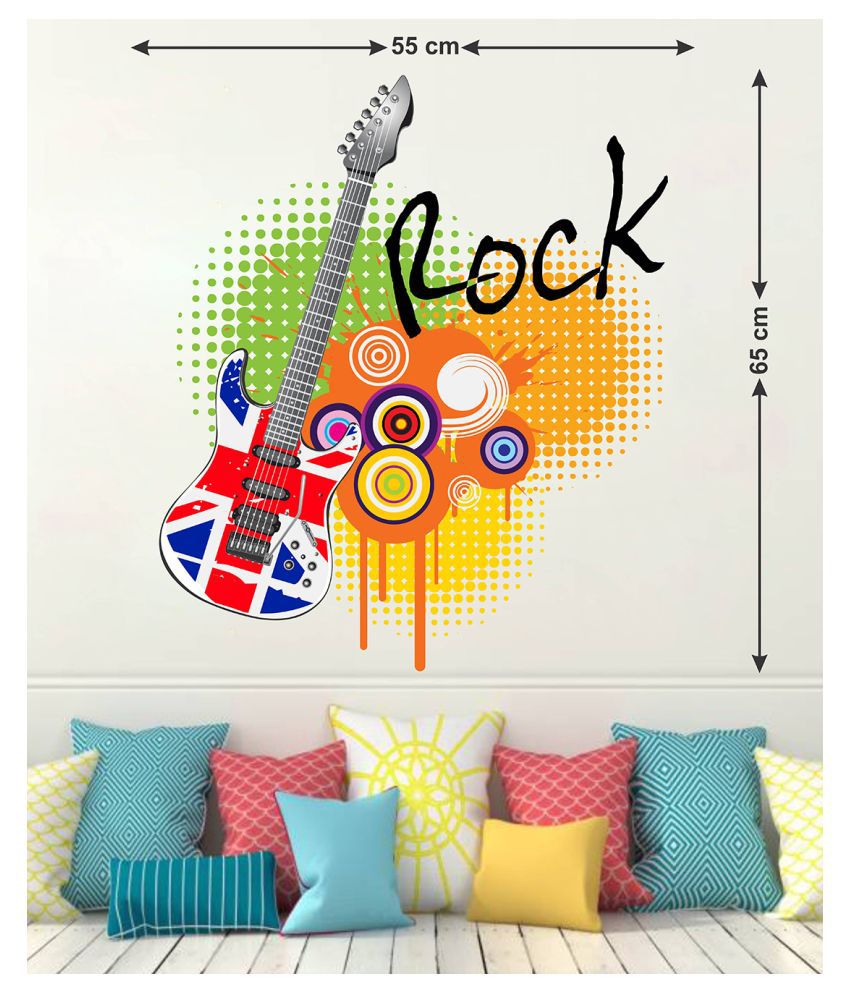     			Wallzone Rock Music Sticker ( 70 x 75 cms )