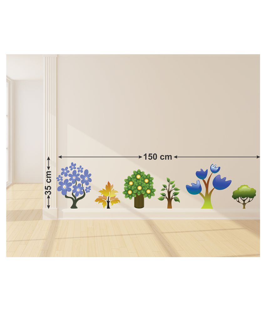    			Wallzone Small Plants Sticker ( 70 x 75 cms )