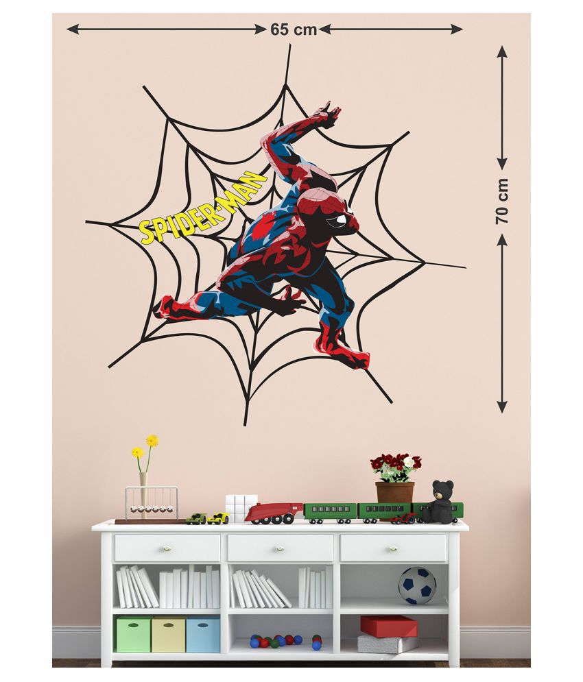     			Wallzone Spiderman Sticker ( 70 x 75 cms )