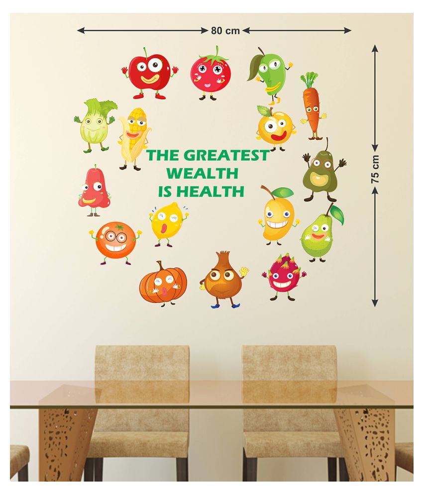     			Wallzone The Greatest Wealth is Health Sticker ( 70 x 75 cms )