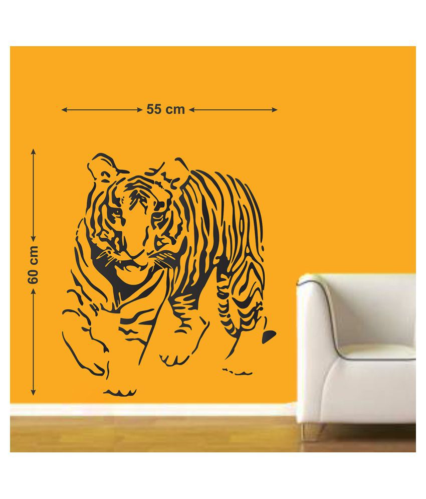     			Wallzone Tiger Medium Vinyl Wallstickers (55 cm x 60 cm) Sticker ( 70 x 75 cms )