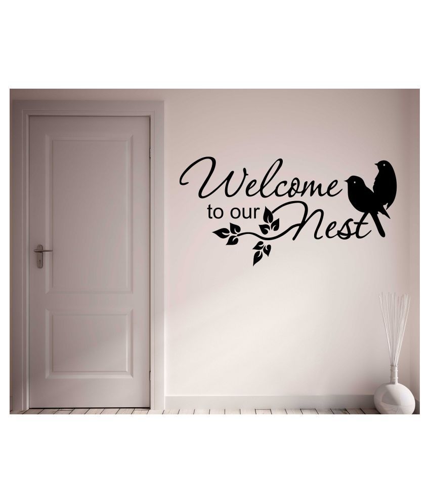     			Wallzone Welcome to Our Nest Sticker ( 70 x 75 cms )