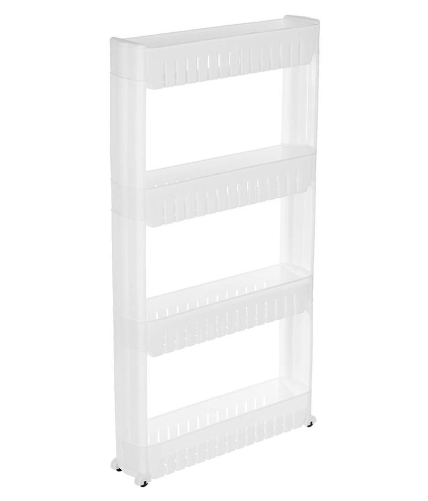 4 Layer Space Saving Storage Organizer Slim Rack Shelf with Wheels