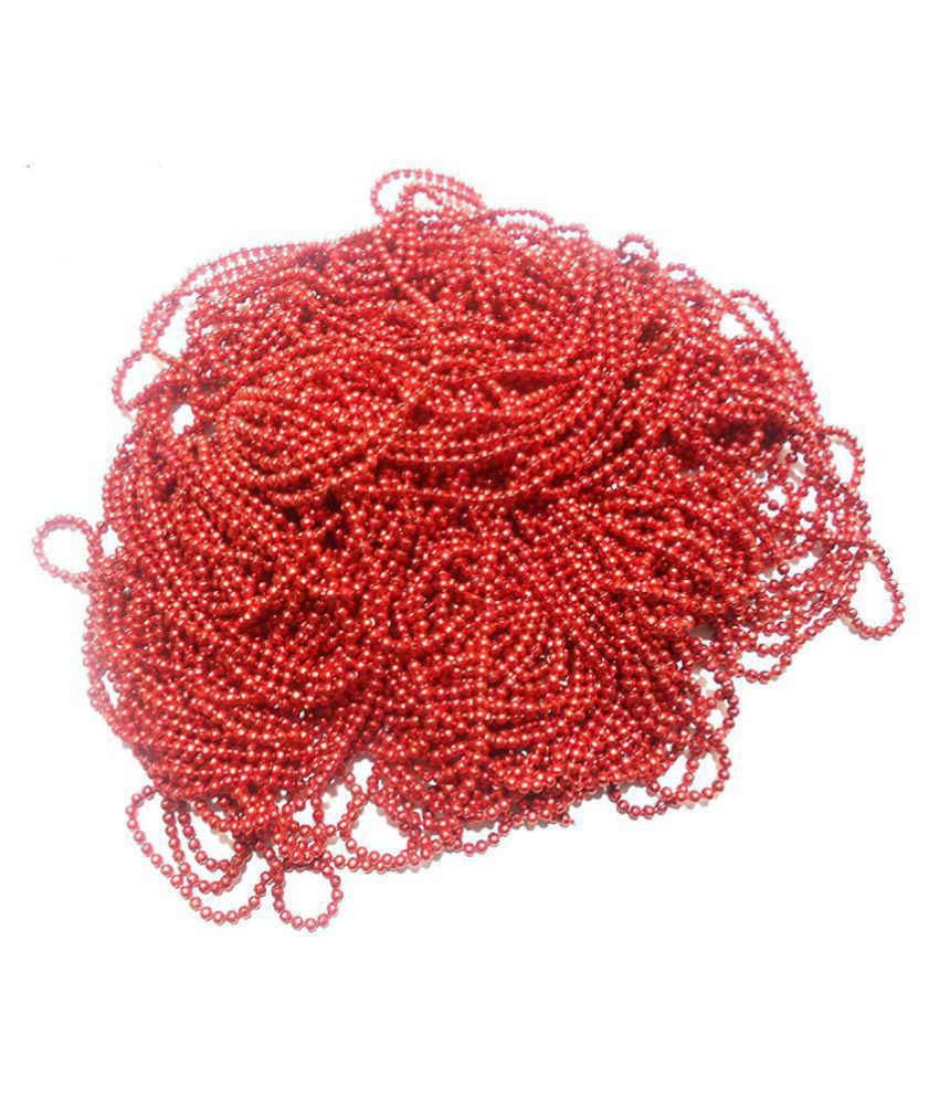     			Vardhman Jewellery Making Ball/Stone Chain Wholesale Pack 10 MTS,Color Red,Size 1.5 mm,Decorating & Craft Work.