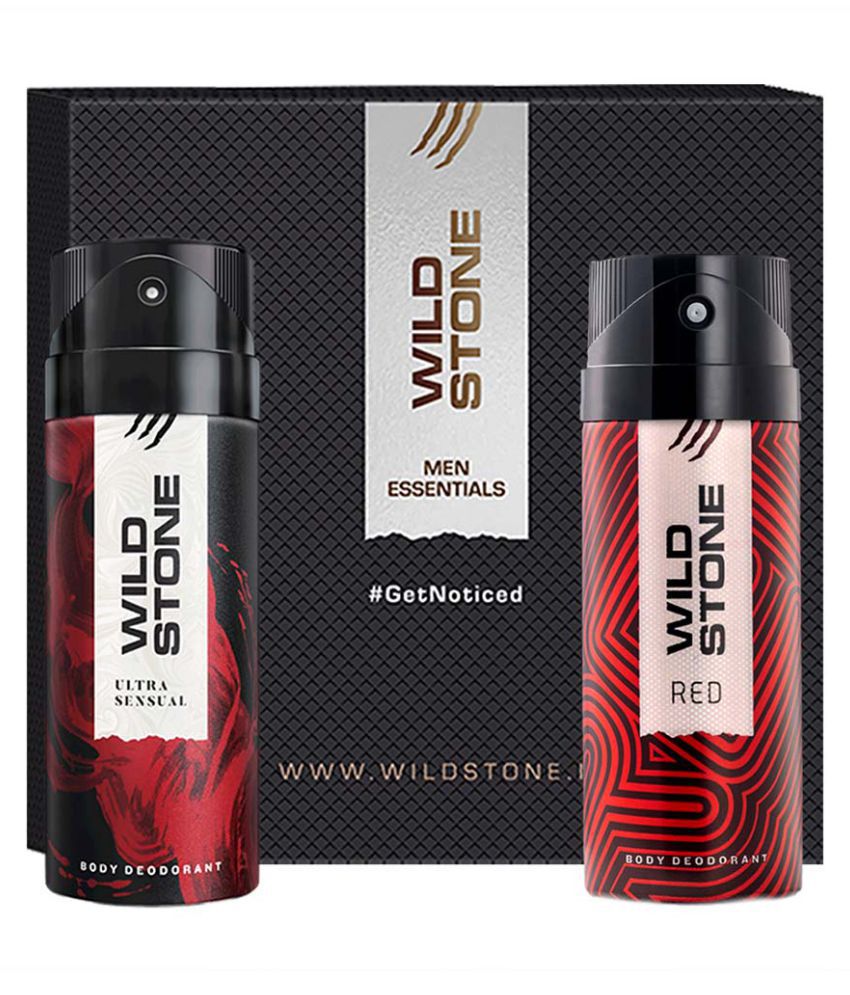     			Wild Stone Gift Box with Red and Ultra Sensual Deodorant, Pack of 2 (150ml Each) Body Spray - For Men (300 ml, Pack of 2)